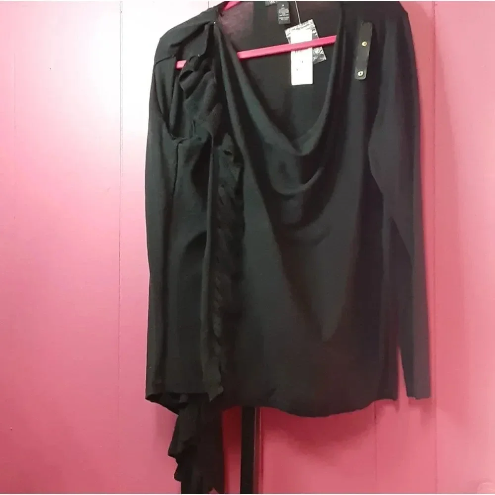 Plus Size Ruffled Convertible Cardigan Sweater - Picture 2 of 6